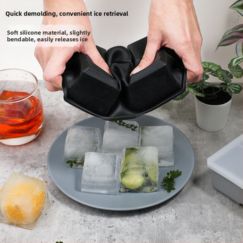 Καλούπι πάγου Fcm από μαλακή σιλικόνη, τετράγωνο καλούπι παγοθήκης με καπάκι, άοσμο, σιλικόνη τροφίμων 5cm