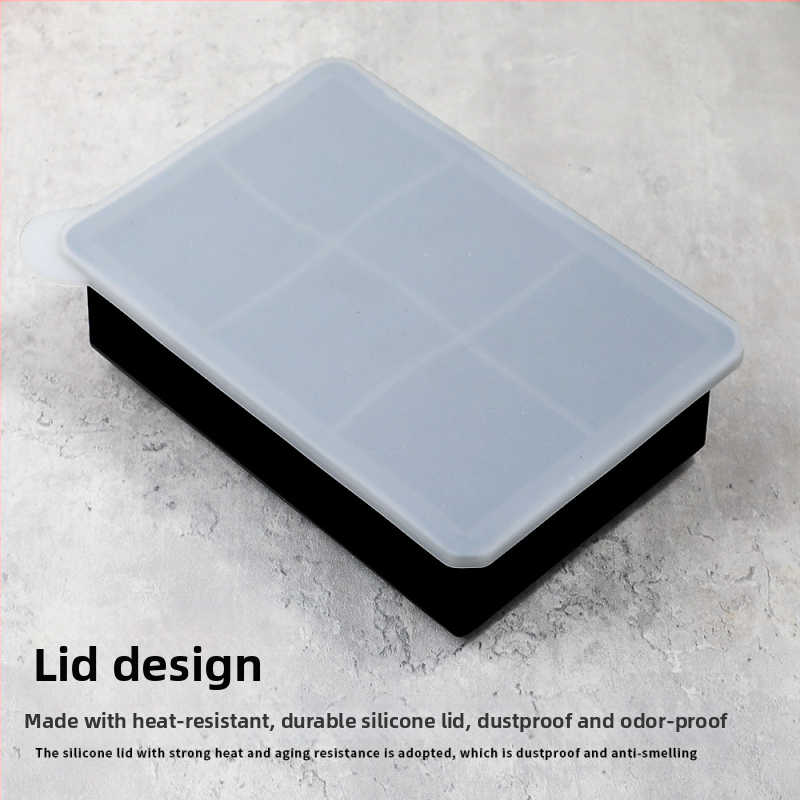Forma na ľad Fcm, mäkká silikónová, 6-mriežková, štvorcová forma na ľad s vekom, odolná voči zápachu, 5 cm silikónová forma na výrobu ľadu