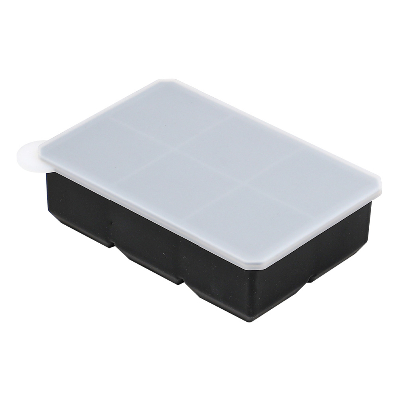 Fcm jégkockaforma puha szilikon 6 rácsos négyzet alakú jégtartó forma fedéllel szagmentes jégkészítő doboz 5 cm élelmiszeripari minőségű szilikon