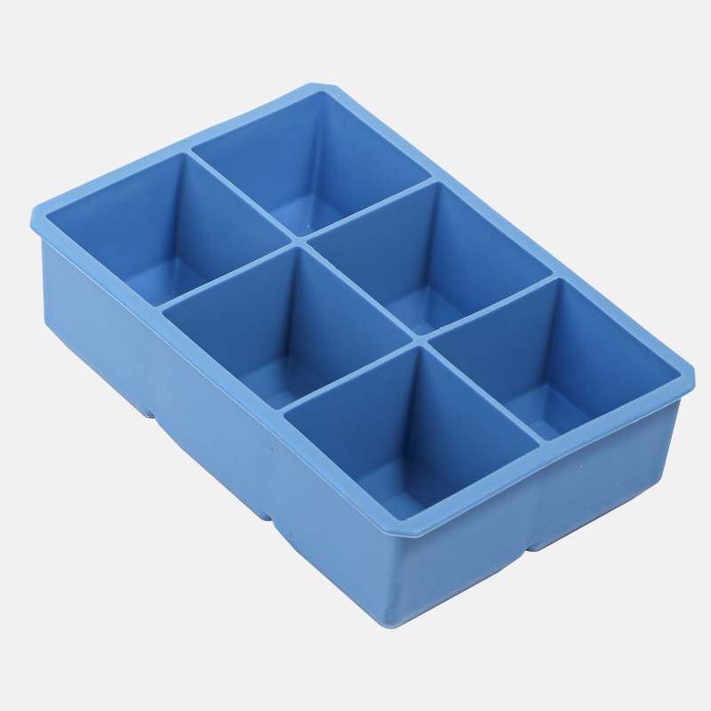 Fcm jégkockaforma puha szilikon 6 rácsos négyzet alakú jégtartó forma fedéllel szagmentes jégkészítő doboz 5 cm élelmiszeripari minőségű szilikon