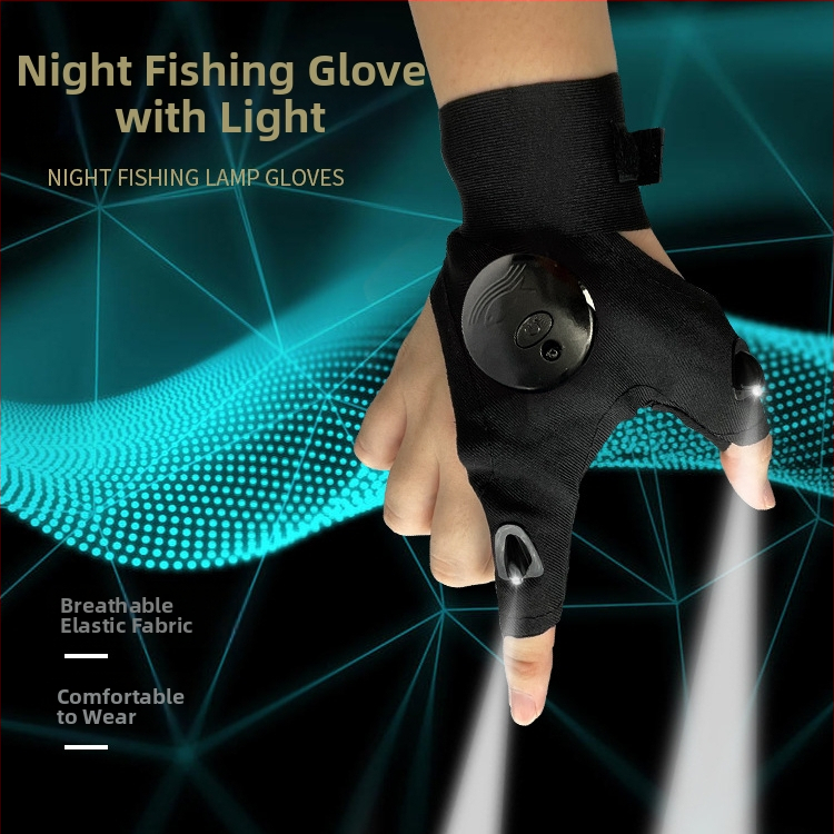 LED фенерче светещи ръкавици за риболов дишащи външно осветление с половин пръст производители на светлина за пръсти amazon на едро