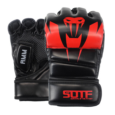 Rūpnīcas SOUTF boksa puspirkstu cimdi MMA cīņas treniņu aizsarglīdzekļi Sanda fitnesa smilšu maisu boksa komplekts
