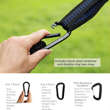 Алуминиева сплав, за къмпинг, планинарство, катарама, костюм, D-тип люлка, аксесоари за въжета, каишка за хамак, полиестерна панделка, колан за дърво