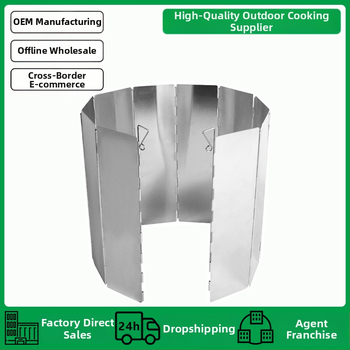Vēja vairoga āra kasešu plīts vēja vairogs vēja vairogs vēja necaurlaidīga gredzenveida plīts korpuss gāzes plīts kempingam saliekama kempinga plīts