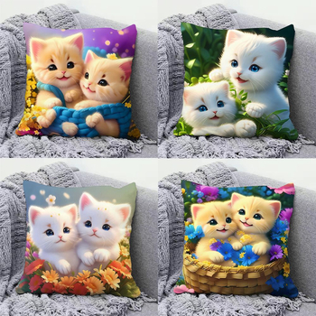 Сладка котешка възглавница, супер сладка декоративна възглавница за диван в хол, възглавница за обяд в студентска класна стая, красива за приятели
