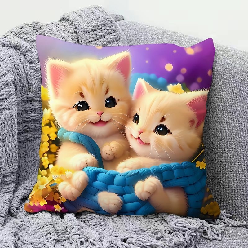Сладка котешка възглавница, супер сладка декоративна възглавница за диван в хол, възглавница за обяд в студентска класна стая, красива за приятели