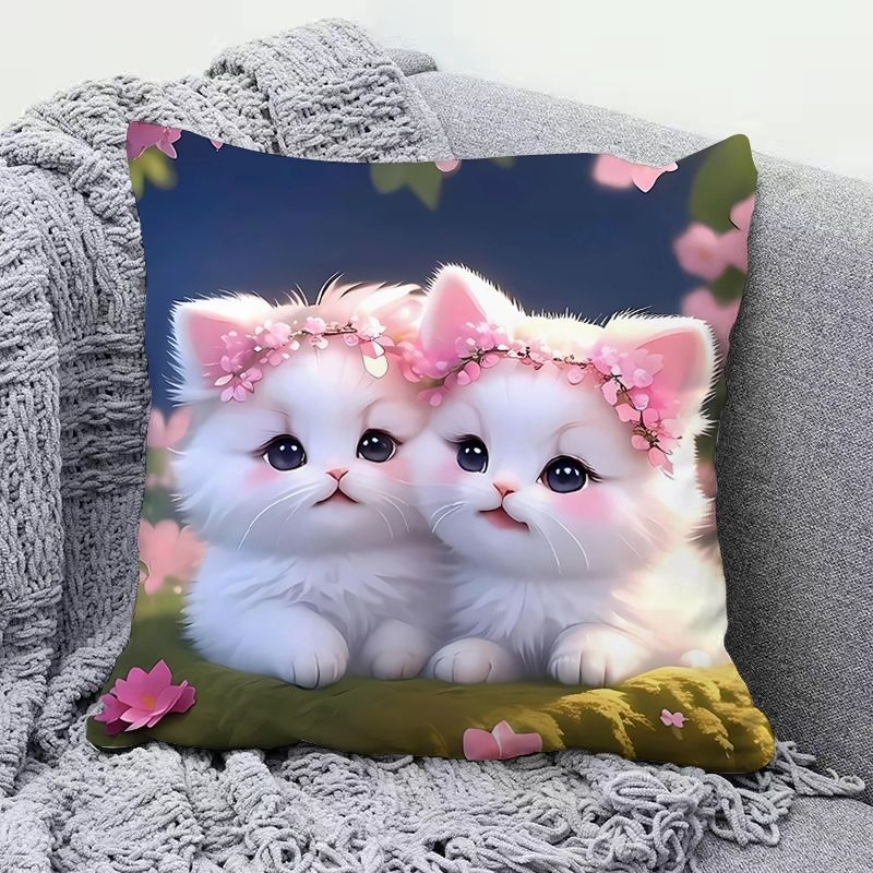 Сладка котешка възглавница, супер сладка декоративна възглавница за диван в хол, възглавница за обяд в студентска класна стая, красива за приятели