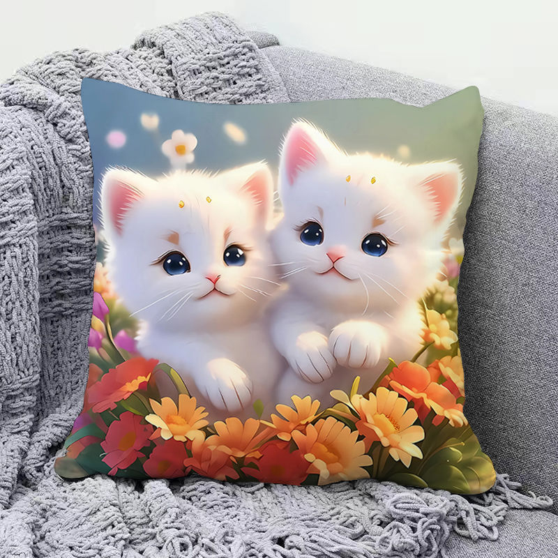 Сладка котешка възглавница, супер сладка декоративна възглавница за диван в хол, възглавница за обяд в студентска класна стая, красива за приятели