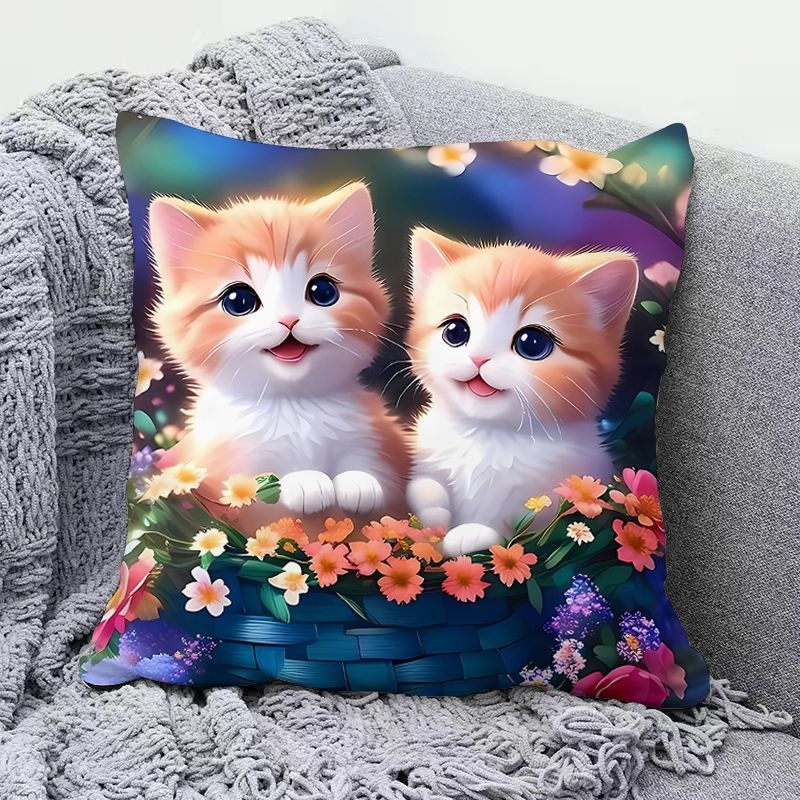 Сладка котешка възглавница, супер сладка декоративна възглавница за диван в хол, възглавница за обяд в студентска класна стая, красива за приятели