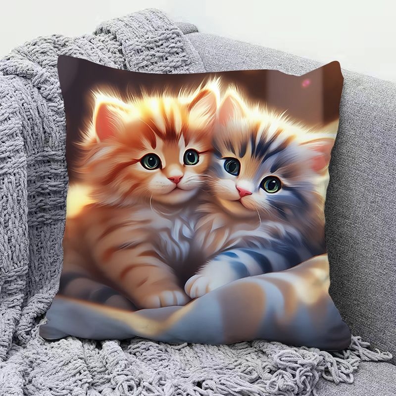 Сладка котешка възглавница, супер сладка декоративна възглавница за диван в хол, възглавница за обяд в студентска класна стая, красива за приятели