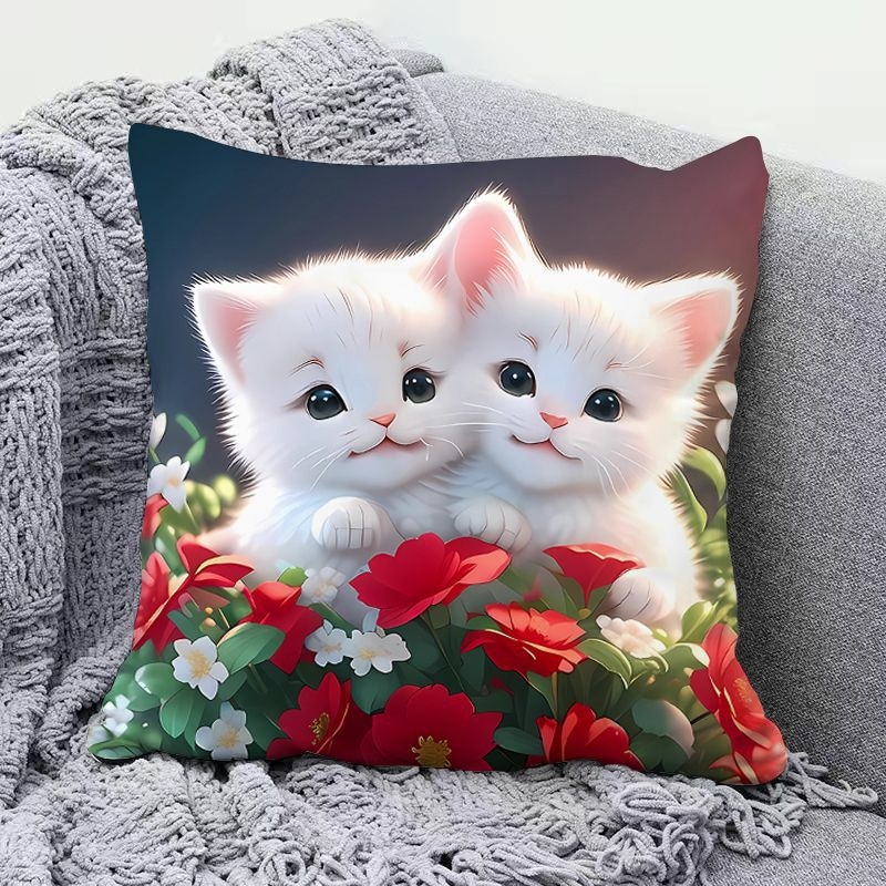 Сладка котешка възглавница, супер сладка декоративна възглавница за диван в хол, възглавница за обяд в студентска класна стая, красива за приятели