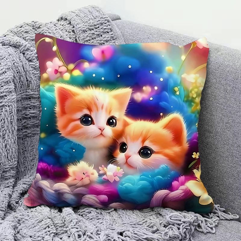 Сладка котешка възглавница, супер сладка декоративна възглавница за диван в хол, възглавница за обяд в студентска класна стая, красива за приятели