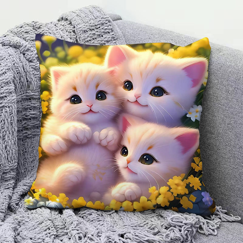 Сладка котешка възглавница, супер сладка декоративна възглавница за диван в хол, възглавница за обяд в студентска класна стая, красива за приятели