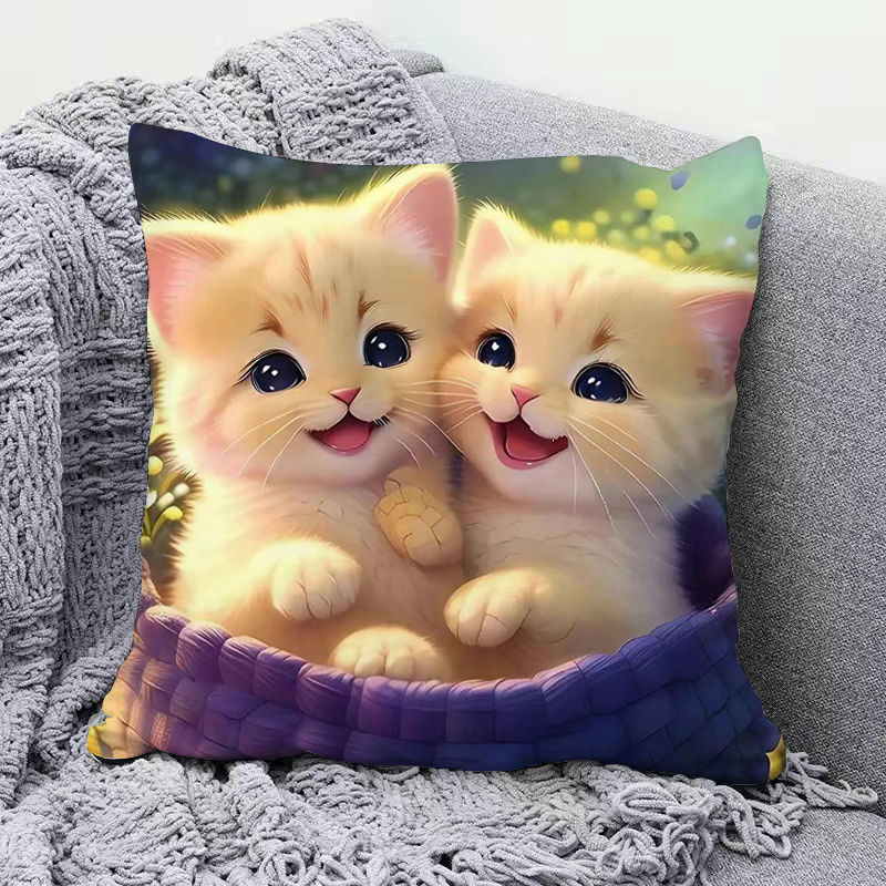 Сладка котешка възглавница, супер сладка декоративна възглавница за диван в хол, възглавница за обяд в студентска класна стая, красива за приятели