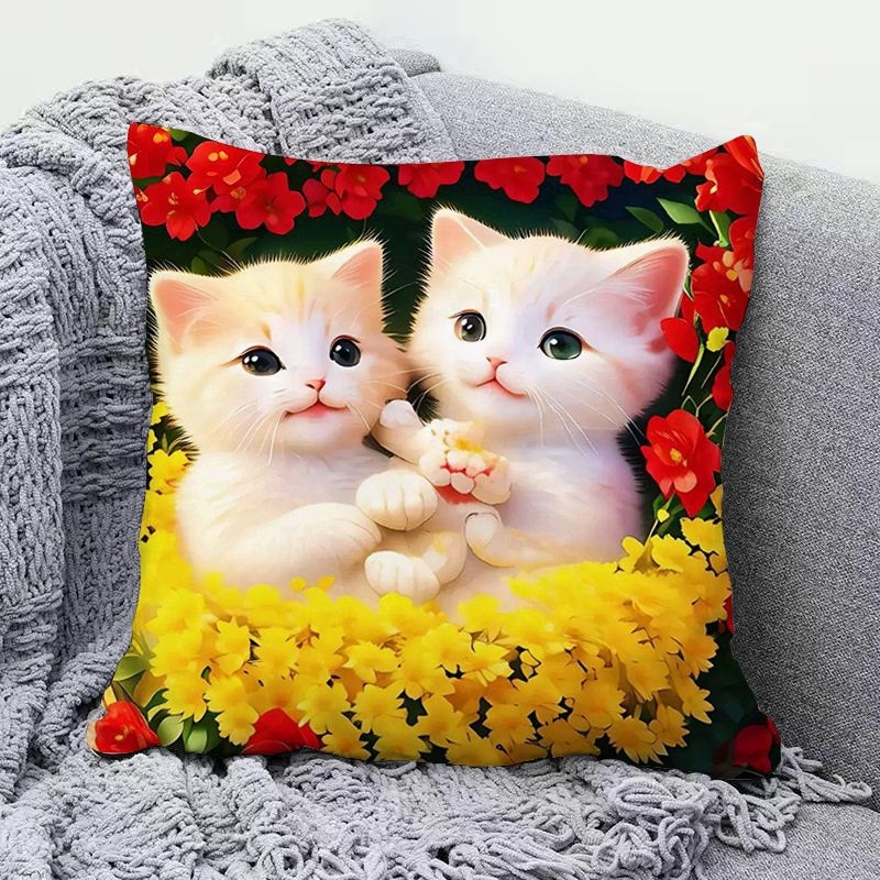 Сладка котешка възглавница, супер сладка декоративна възглавница за диван в хол, възглавница за обяд в студентска класна стая, красива за приятели