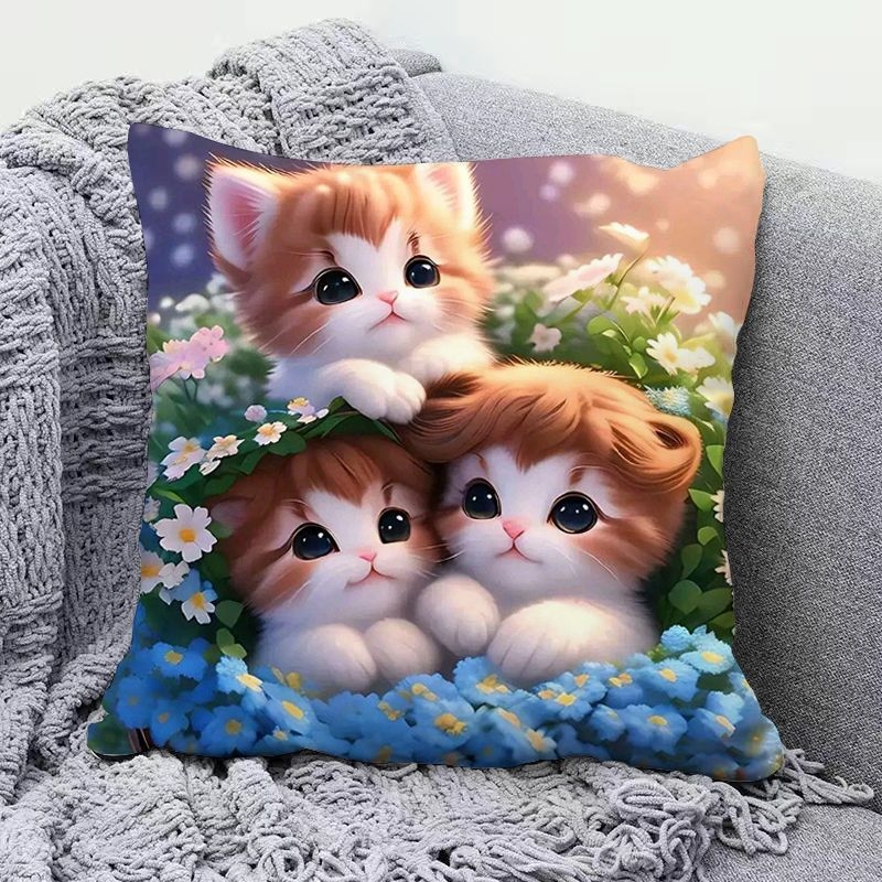 Сладка котешка възглавница, супер сладка декоративна възглавница за диван в хол, възглавница за обяд в студентска класна стая, красива за приятели