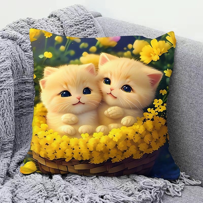 Сладка котешка възглавница, супер сладка декоративна възглавница за диван в хол, възглавница за обяд в студентска класна стая, красива за приятели