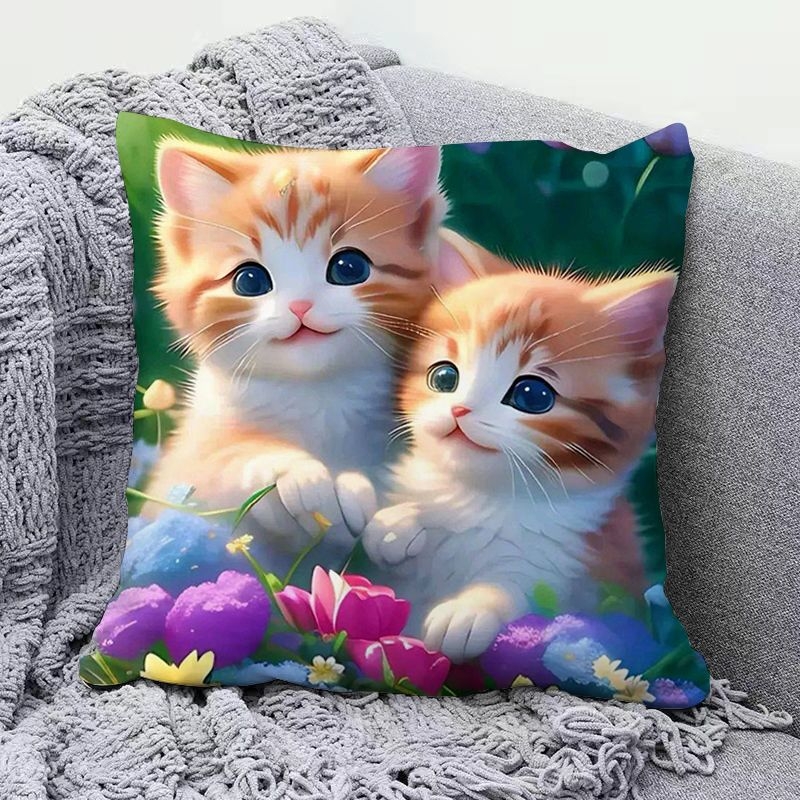 Сладка котешка възглавница, супер сладка декоративна възглавница за диван в хол, възглавница за обяд в студентска класна стая, красива за приятели