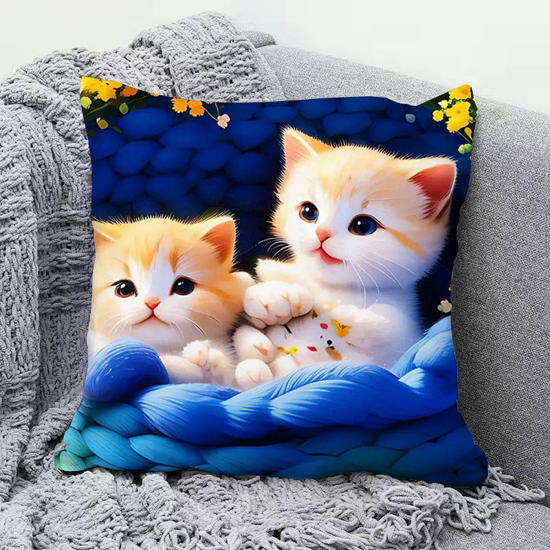 Сладка котешка възглавница, супер сладка декоративна възглавница за диван в хол, възглавница за обяд в студентска класна стая, красива за приятели