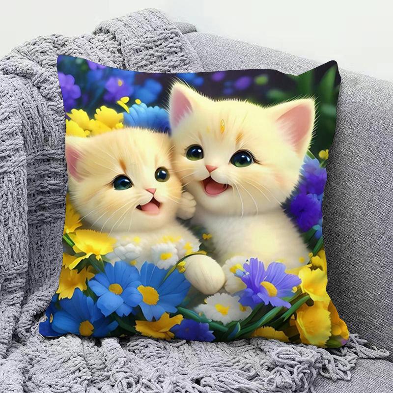 Сладка котешка възглавница, супер сладка декоративна възглавница за диван в хол, възглавница за обяд в студентска класна стая, красива за приятели