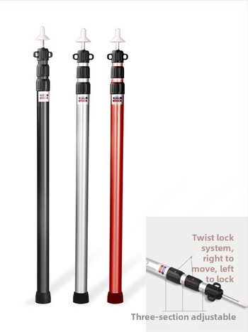 Välisse kasutatav teleskoop-alumiiniumisulamist varikatusepost, 2,3–3 m, reguleeritav 3-osaline telgi ukse pikendusklamber, kaasaskantav tugivarras