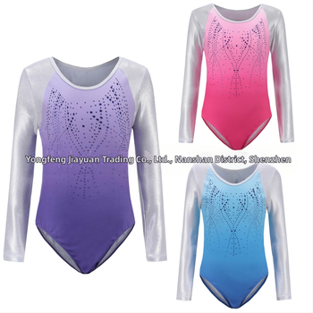 Augstas elastības bērnu vingrošanas apģērbs ar garām piedurknēm meitenēm baleta deju apģērbs vingrošanas apģērbs deju apģērbs priekšnesumu apģērbs deja