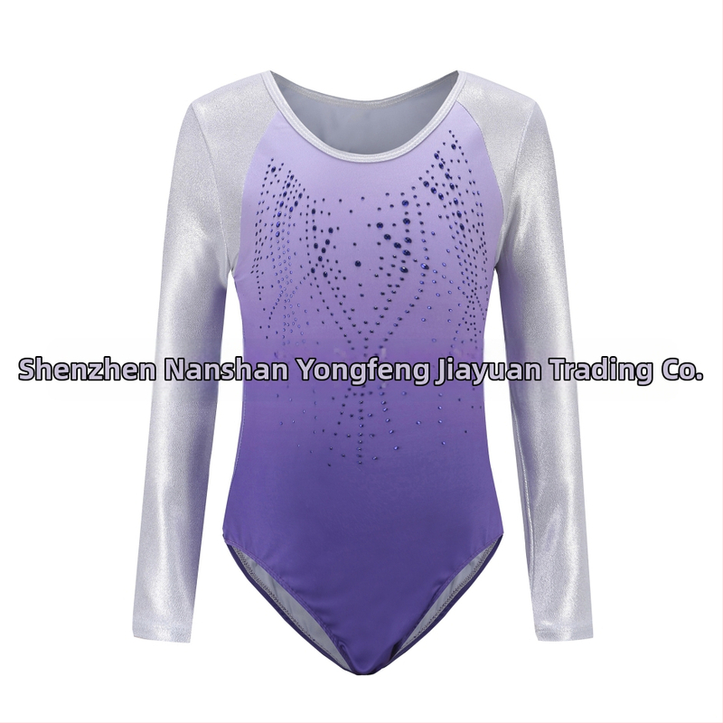 Детско облекло за гимнастика с висока еластичност, дълъг ръкав за момичета, балетно облекло за танци, облекло за гимнастика, облекло за танци, облекло за представления, танци
