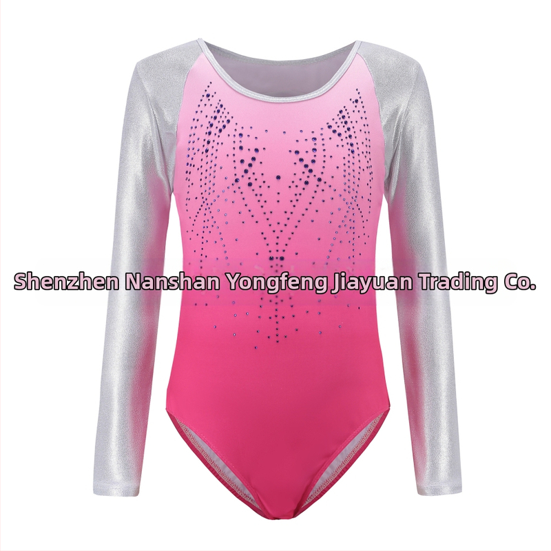 Детско облекло за гимнастика с висока еластичност, дълъг ръкав за момичета, балетно облекло за танци, облекло за гимнастика, облекло за танци, облекло за представления, танци