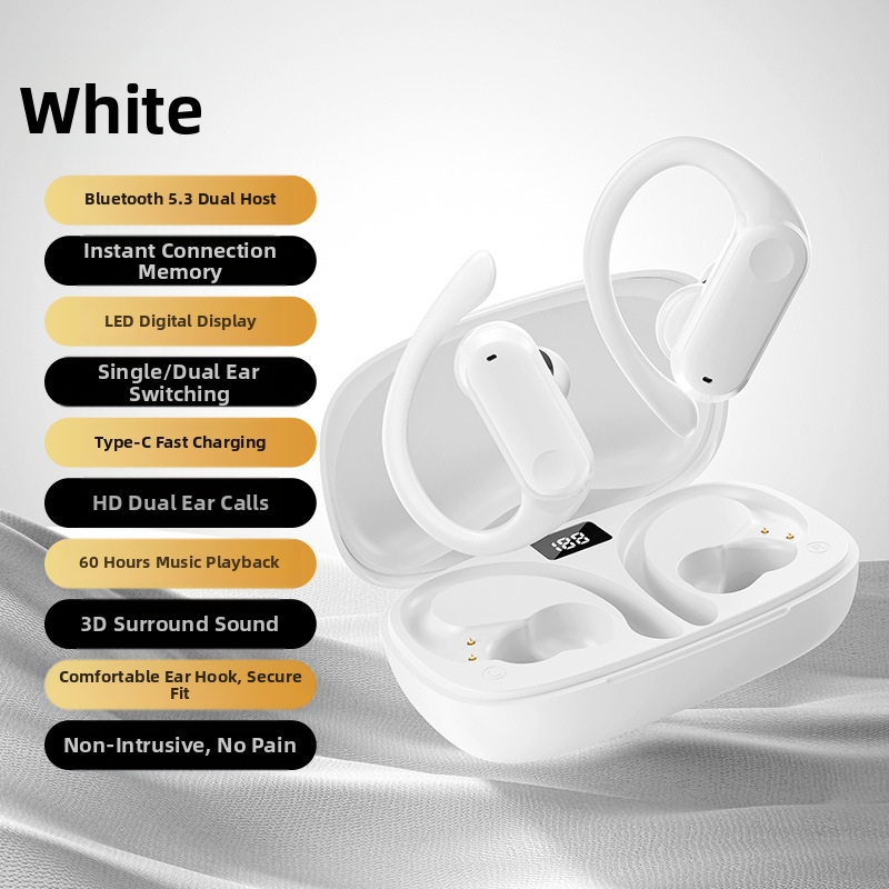 „Yf-8“ užsienio prekybos tarpvalstybinės „Tws“ „Bluetooth“ ausinės su ausų kabliuku, belaidės ne ausyse esančios dviejų ausų sportinės ausinės, ilgai veikianti baterija