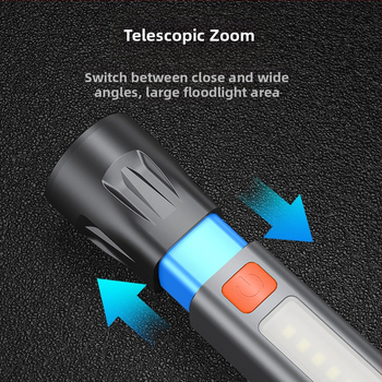 Stiprus žibintuvėlis, daugiafunkcis įkraunamas, namams, stovyklavimui, patvarus, lauko, itin ryškus, mini, didelio nuotolio nešiojamas žibintuvėlis
