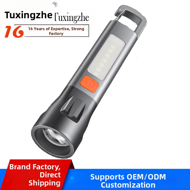 Stiprus žibintuvėlis, daugiafunkcis įkraunamas, namams, stovyklavimui, patvarus, lauko, itin ryškus, mini, didelio nuotolio nešiojamas žibintuvėlis