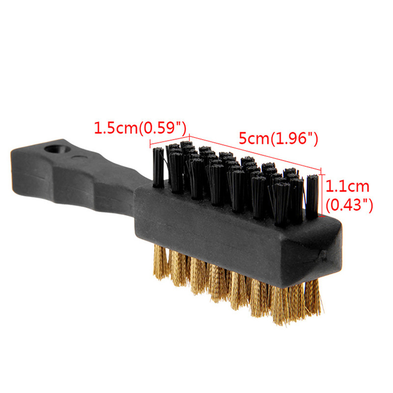 Golfo lazdos valymo šepetys, trumpas dvipusis šepetys su karabinu, lazdos galvutės griovelių priežiūros priedai