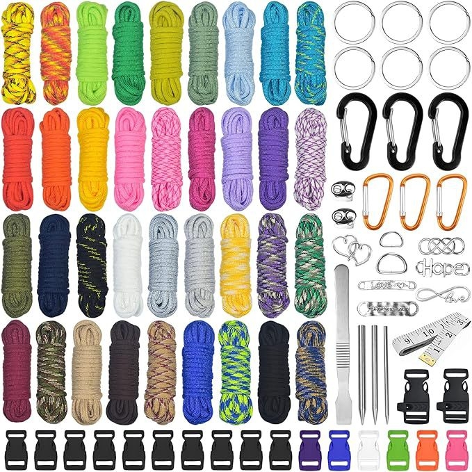 „Amazon“ karšto išpardavimo parakordo skėčio virvių gamybos rinkinys daugiafunkcis nailono virvių rinkinys, „pasidaryk pats“ virvių apyrankė