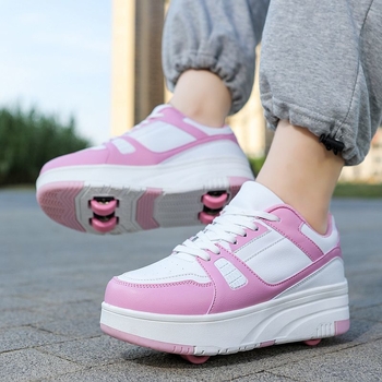 Παιδικά παπούτσια Heloo με μονό και διπλό τροχαλία και φώτα, επαναφορτιζόμενα παπούτσια παραμόρφωσης, με κρυφό κουμπί, mecha παπούτσια