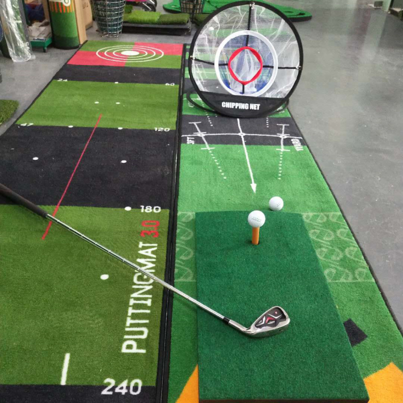 Tiesiogiai tiekiamas iš gamintojo, golfo kamuoliuko treniruočių reikmenys patalpose ir lauke, neslystantis ir lengvas, aksominis audinio sūpynių ir čipavimo kilimėlis.