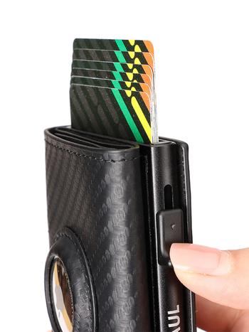 Ärimeeste rahakott mikrokiust RFID vargusvastane pintsel külgmise surumisega kopsakas kaart alumiiniumisulamist kasseti jälgija õhumärgiga kaardikott