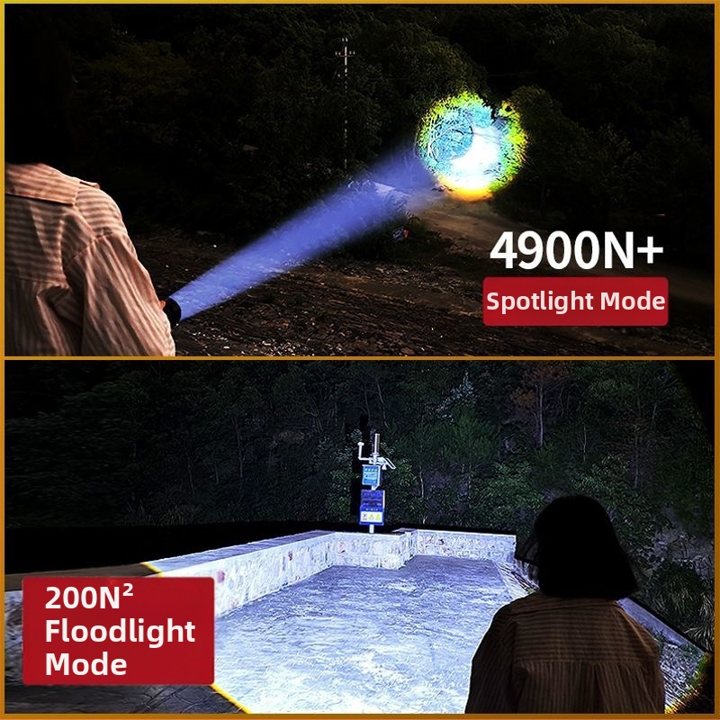 Cezhraničná superľahká nabíjateľná baterka s dlhým dosahom, vonkajšia hliadková reflektorová zoom zbraň Aurora, veľký reflektor, laserová zbraň, silná