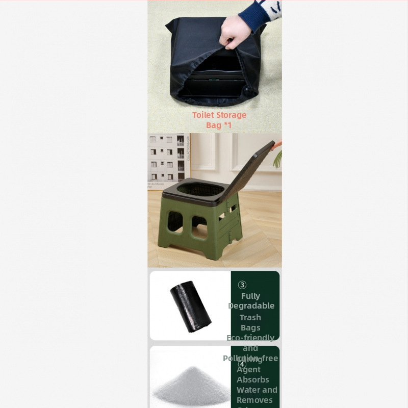 Autosse kokkupandav tualett Ajutine hädaolukorra tualett Välistingimustes kasutatav telk Artefakt Kaasaskantav Lihtne mobiilne istumine