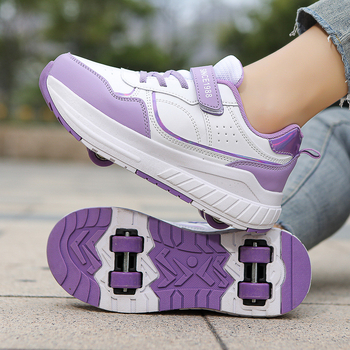 Skriemulio formos batai su pačiūžomis, keturračiai deformaciniai batai, pačiūžos, dviejų eilių ratukai, batai vaikams, paaugliams