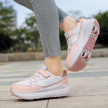 Skriemulio formos batai su pačiūžomis, keturračiai deformaciniai batai, pačiūžos, dviejų eilių ratukai, batai vaikams, paaugliams