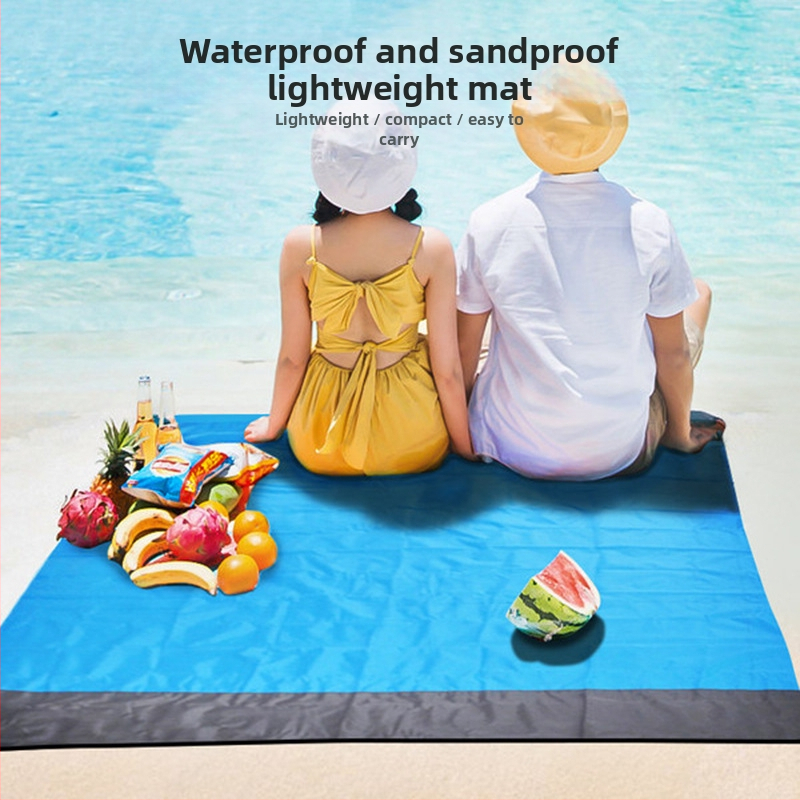 ETRAVEL Plážová podložka, vlhkosťodolná podložka, vonkajšia pikniková podložka, látková podložka na výlety na jar, prenosná vodotesná zahustená rohož na trávnik