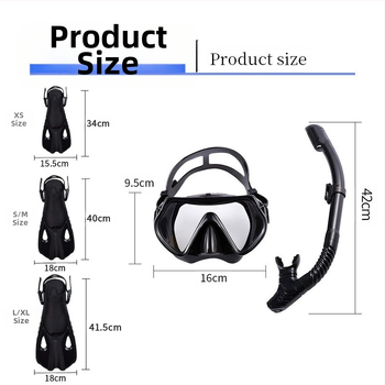 Pārrobežu snorkelēšanas sanbao niršanas maska HD liela rāmja niršanas brilles, elpošanas caurules pleznas, trīsdaļīgs komplekts, rūpnīcas vairumtirdzniecība