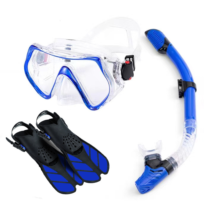 Pārrobežu snorkelēšanas sanbao niršanas maska HD liela rāmja niršanas brilles, elpošanas caurules pleznas, trīsdaļīgs komplekts, rūpnīcas vairumtirdzniecība