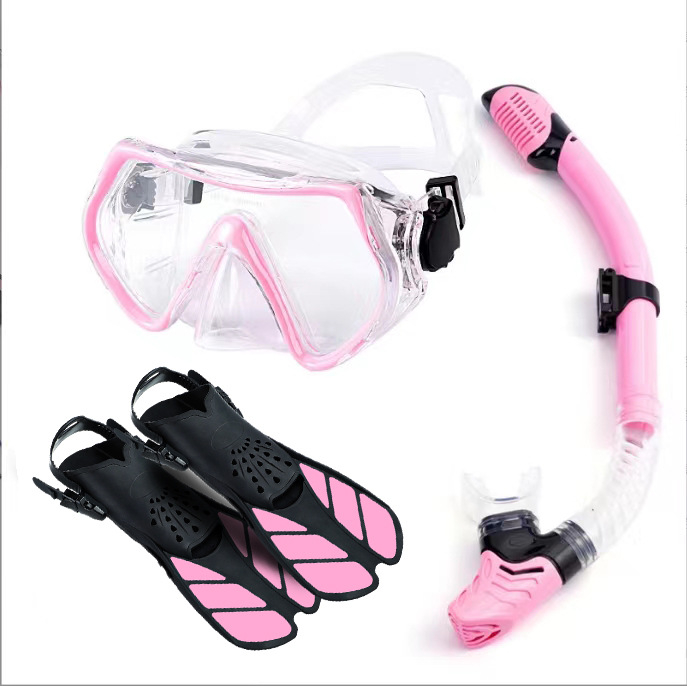 Pārrobežu snorkelēšanas sanbao niršanas maska HD liela rāmja niršanas brilles, elpošanas caurules pleznas, trīsdaļīgs komplekts, rūpnīcas vairumtirdzniecība