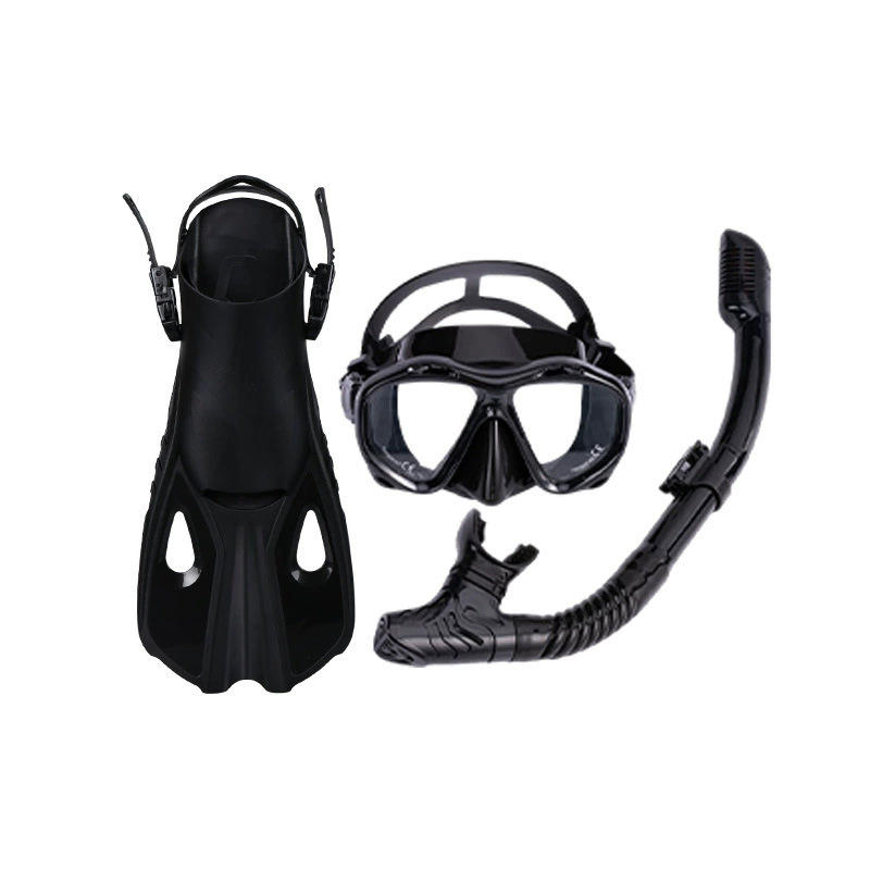 Pārrobežu snorkelēšanas sanbao niršanas maska HD liela rāmja niršanas brilles, elpošanas caurules pleznas, trīsdaļīgs komplekts, rūpnīcas vairumtirdzniecība