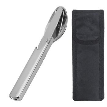 Rozsdamentes acél kés, villa és kanál Amazon határokon átnyúló ellátás kültéri asztali kés, villa és kanál három az egyben hordozható kés, villa és kanál