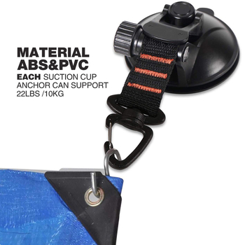 Домакинска преносима вендуза за пътуване на открито, въртяща се на 360 градуса, подсилена с карабина от найлон, кука за кола