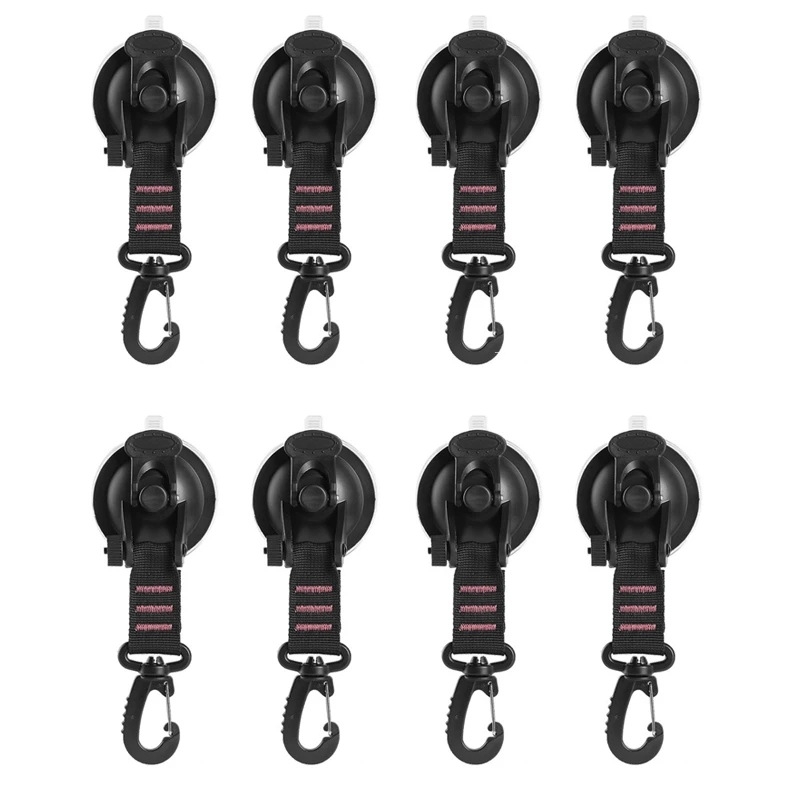 Домакинска преносима вендуза за пътуване на открито, въртяща се на 360 градуса, подсилена с карабина от найлон, кука за кола