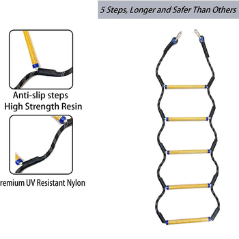 5 kāpņu kajaku piederumi Laivu jahtu kāpnes Dzīvības kāpnes Virvju kāpnes Piekaramās kāpnes