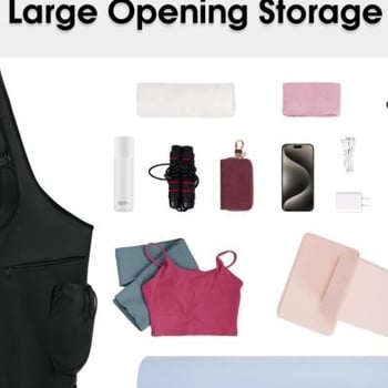 Jauna jogas soma ar lielu atvērumu, gara rokassoma, jogas paklājiņa kronšteina soma ar ūdensnecaurlaidīgu mitro kabatu un aukliņas formas ūdens pudeles maisiņu